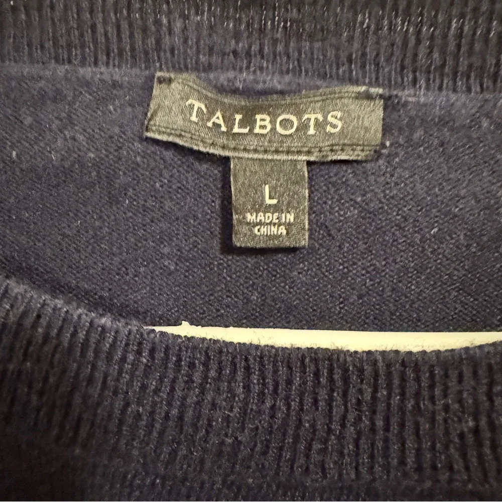 Talbots Navy 3/4 Sleeve Sweater - Picture 5 of 6